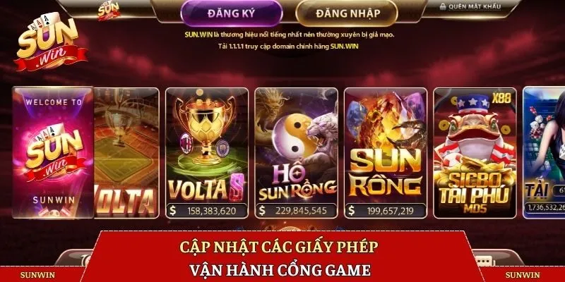 Cập nhật các giấy phép vận hành cổng game