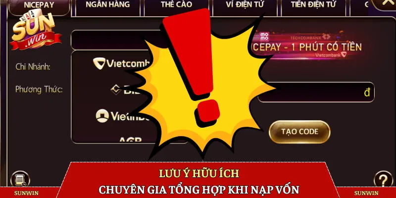 Lưu ý hữu ích chuyên gia tổng hợp khi nạp vốn