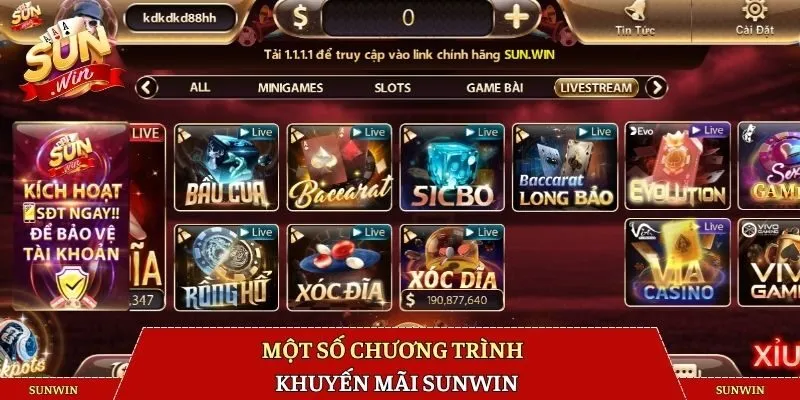 Một số chương trình khuyến mãi SUNWIN mới nhất