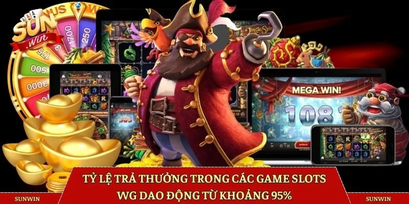 Tỷ lệ trả thưởng trong các game slots WG dao động từ khoảng 95%